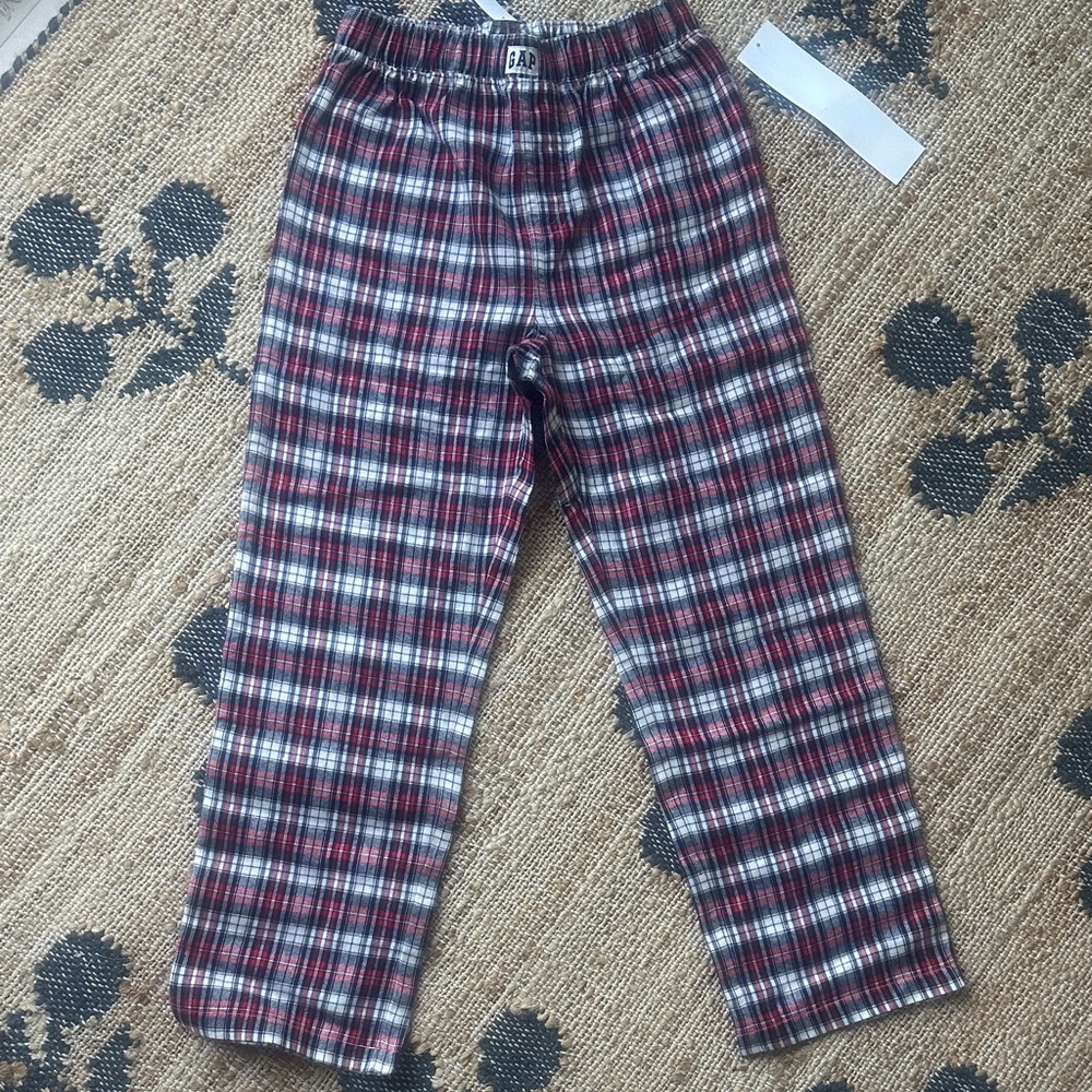 GAP Kids Plaid Pajama Bottoms - Red, Navy & White